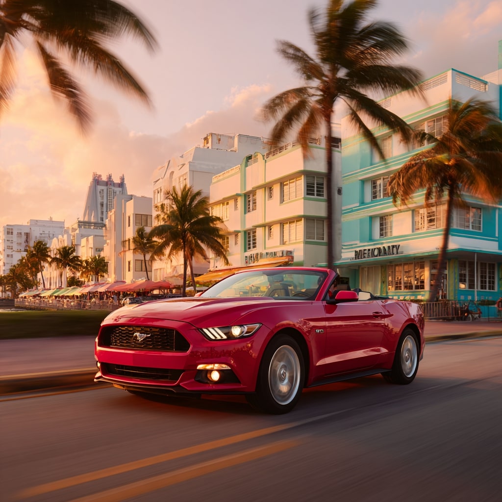 Visite privée de Miami en Mustang décapotable