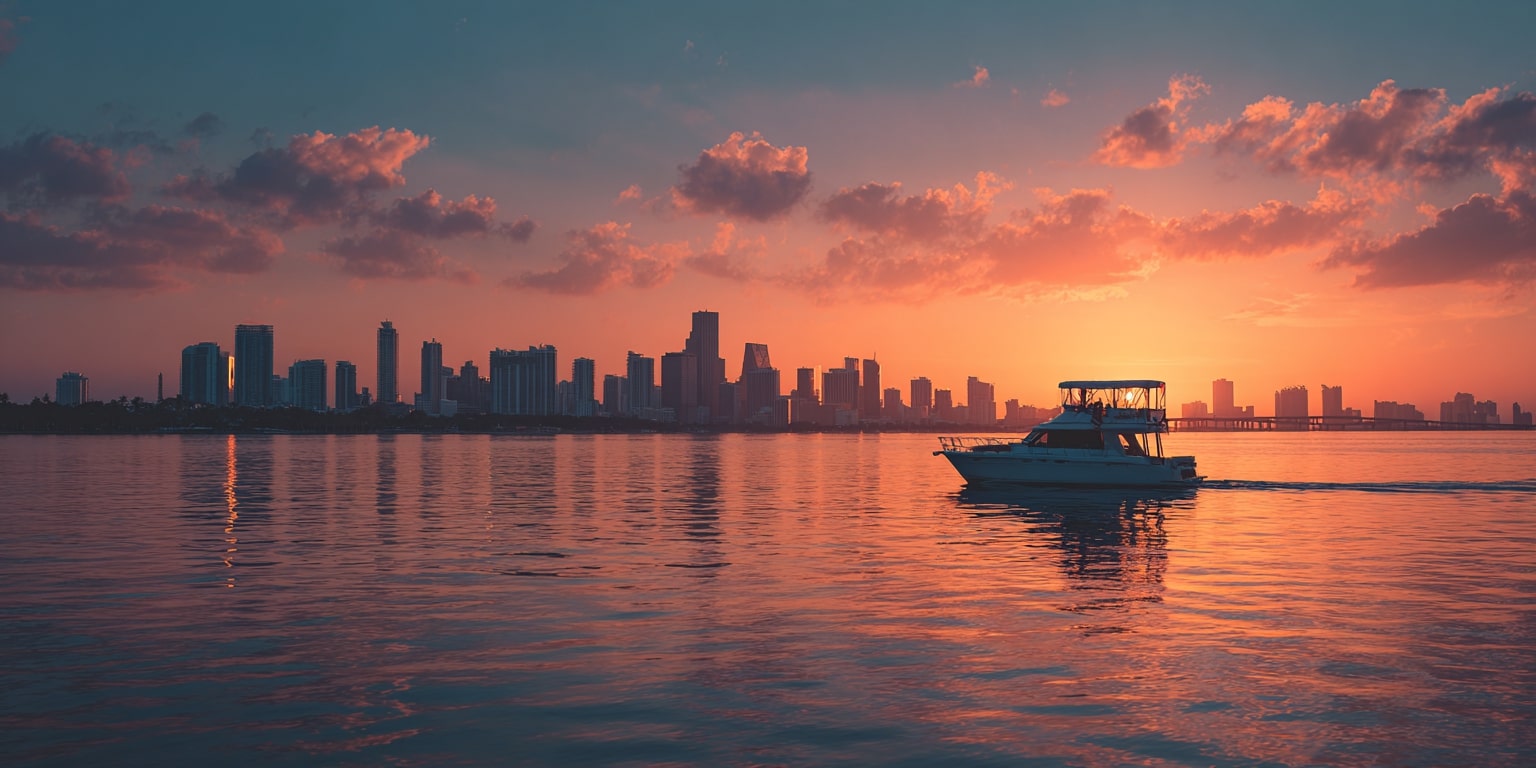 Croisière privée au coucher du soleil sur Biscayne Bay